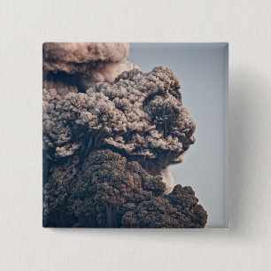 Badge Carré 5 Cm Éruption volcanique d'Eyjafjalljokull