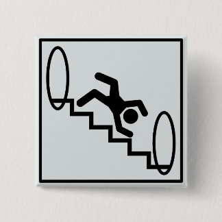 Badge Carré 5 Cm Escaliers de Stickman - danger