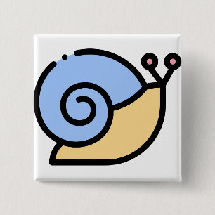 Badge Carré 5 Cm Escargot