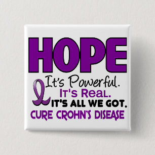 Badge Carré 5 Cm ESPOIR 1 de maladie de Crohn