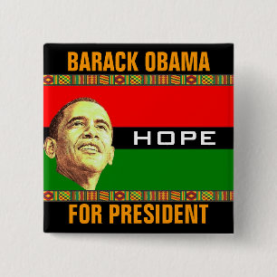 Badge Carré 5 Cm Espoir de Barack Obama