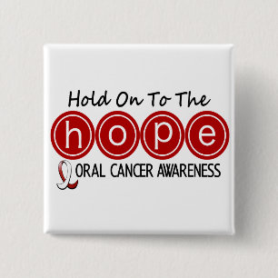 Badge Carré 5 Cm ESPOIR oral 5 de Cancer