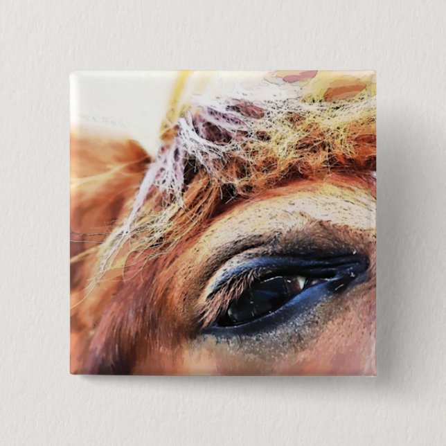 BADGE CARRÉ 5 CM ESPRIT DU CHEVAL (Devant)