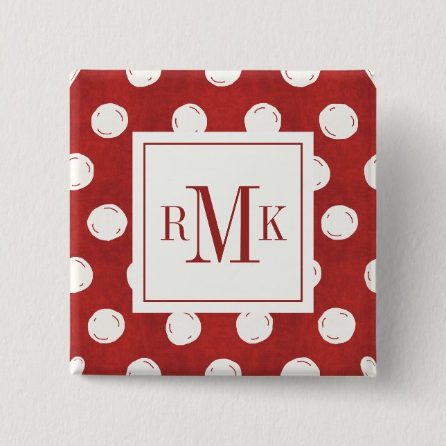 Badge Carré 5 Cm Étape de ferme du monogramme | Otomi (Devant)