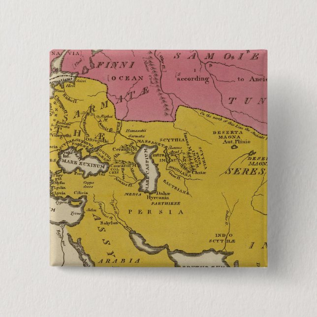 Badge Carré 5 Cm État des Nations dans l'aire chrétienne (Devant)