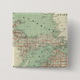 Badge Carré 5 Cm État du Michigan