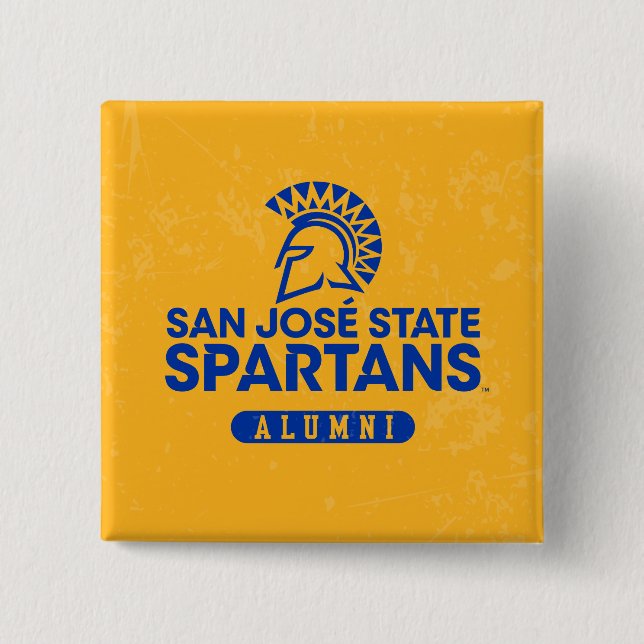 Badge Carré 5 Cm État Spartans de San Jose affligé (Devant)
