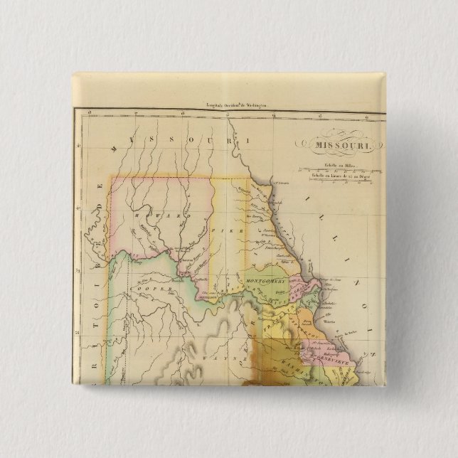 Badge Carré 5 Cm États-Unis du Missouri (Devant)