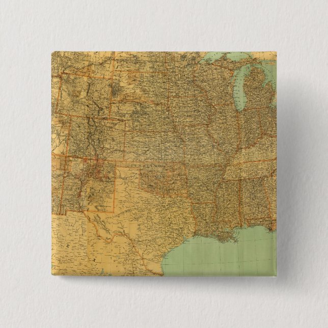 Badge Carré 5 Cm États-Unis et territoires (Devant)