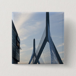 Badge Carré 5 Cm États-Unis, Massachusetts, Boston. Le pont Zakim.