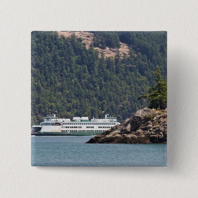 Badge Carré 5 Cm États-Unis, Wa. Washington State Ferries (Devant)