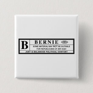 Badge Carré 5 Cm Étiquette d'avertissement Bernie Sanders
