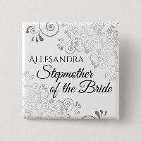Étiquette de nom de marraine de la mariée argentée