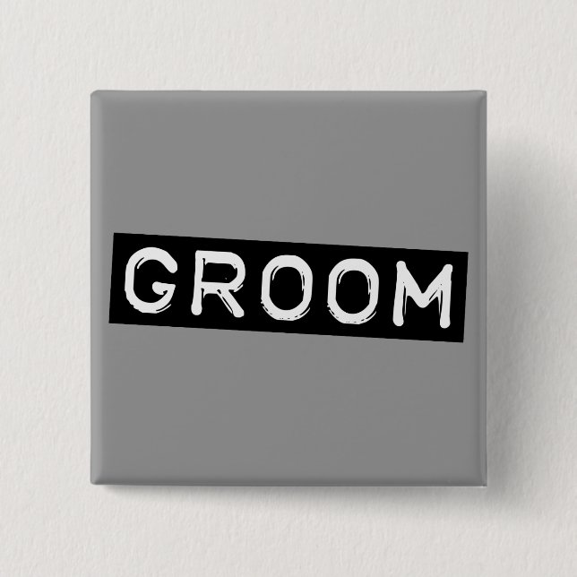 Badge Carré 5 Cm Étiquette Groom (Devant)