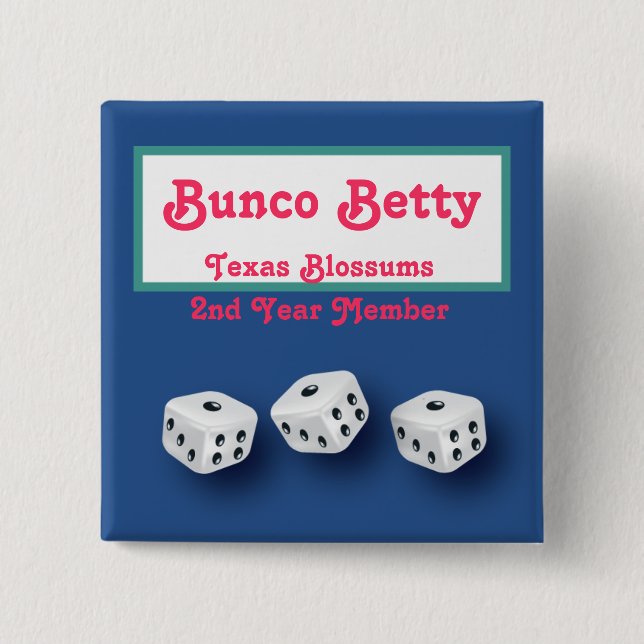 Badge Carré 5 Cm Étiquette nommée de Bunco (Devant)