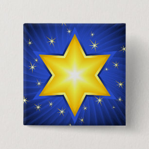Badge Carré 5 Cm Étoile de David