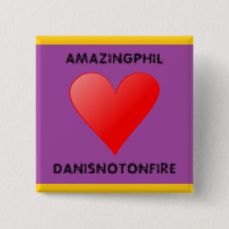 Badge Carré 5 Cm Étonnant, Phil aime le bouton Danisnofire