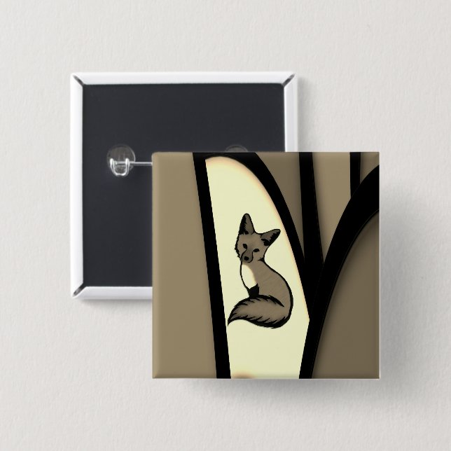 Badge Carré 5 Cm Être Foxy (Devant & derrière)