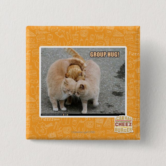 Badge Carré 5 Cm étreinte de groupe (Devant)