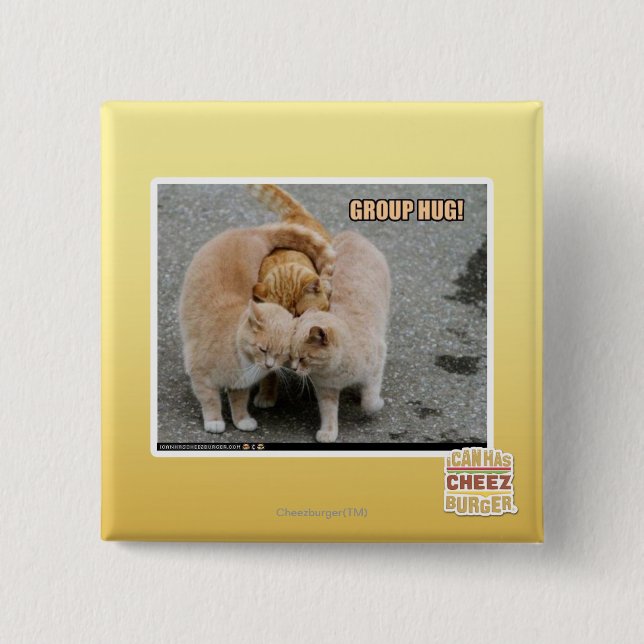 Badge Carré 5 Cm étreinte de groupe (Devant)
