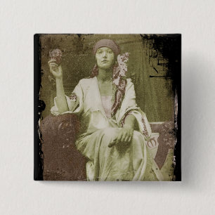 Badge Carré 5 Cm Étude de femme