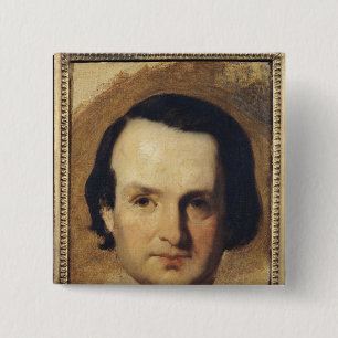 Badge Carré 5 Cm Étude pour un portrait de Victor Hugo c.1836