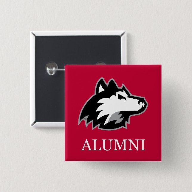 Badge Carré 5 Cm Étudiants de NIU Huskies (Devant & derrière)