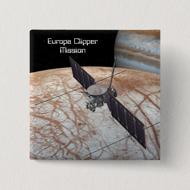 Badge Carré 5 Cm Europa Clipper Mission Spacraft (Devant)