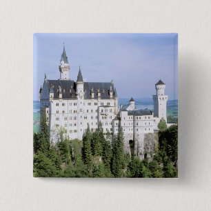 Badge Carré 5 Cm Europe, Allemagne, château de Neuschwanstein, cons