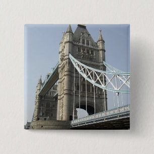 Badge Carré 5 Cm Europe, Angleterre, Londres. Pont Tour sur