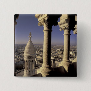 Badge Carré 5 Cm Europe, France, Paris, Vue de Paris à travers