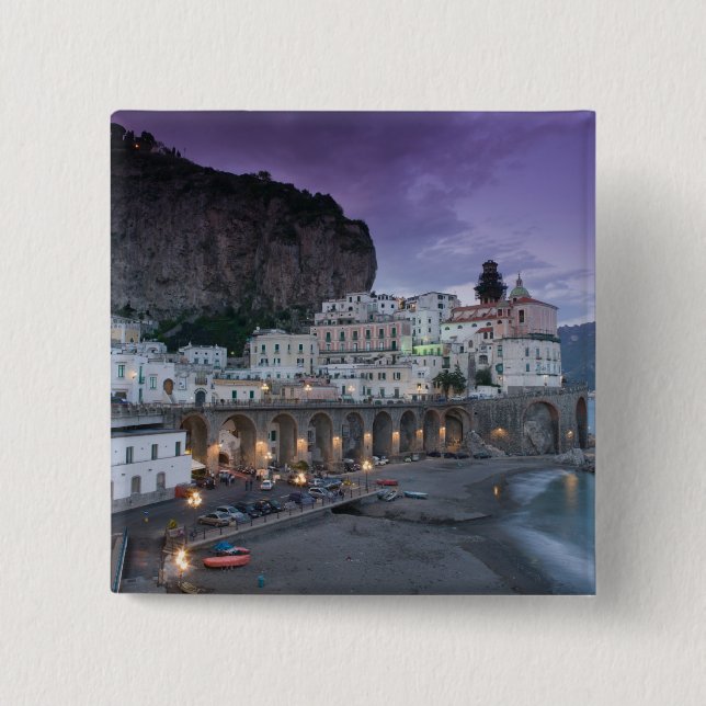 Badge Carré 5 Cm Europe, Italie, Campanie (Côte d'Amalfi) Atrani : (Devant)