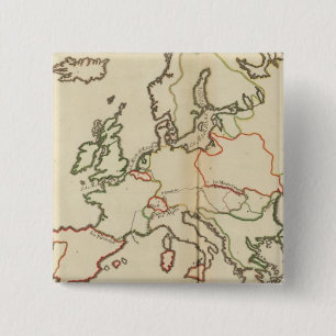 Badge Carré 5 Cm Europe, montagnes et rivières