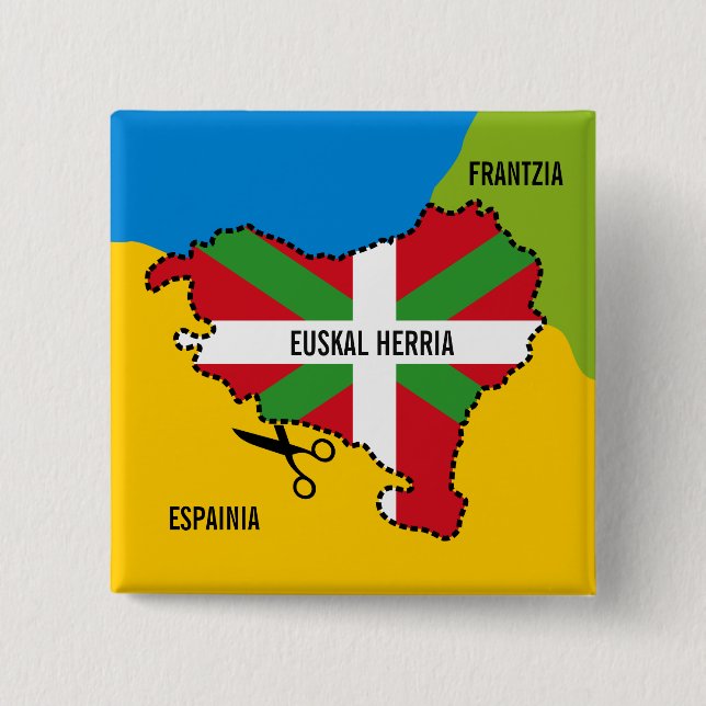 Badge Carré 5 Cm Euskal Herria : Independentzia euskal d'eta (Devant)