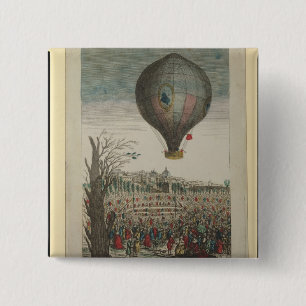 Badge Carré 5 Cm Expérience de montgolfière