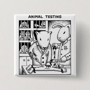 Badge Carré 5 Cm Expérimentation animale