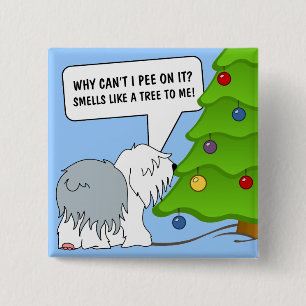 Badge Carré 5 Cm Expliquez la signification de Noël à votre chien