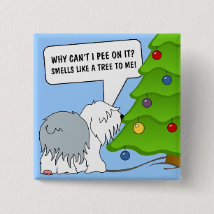 Badge Carré 5 Cm Expliquez maintenant à votre chien le sens de Noël