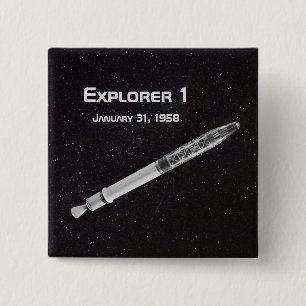 Badge Carré 5 Cm Explorateur 1 satellite