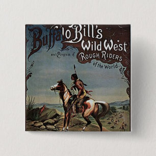 Badge Carré 5 Cm Exposition occidentale sauvage de Buffalo Bills