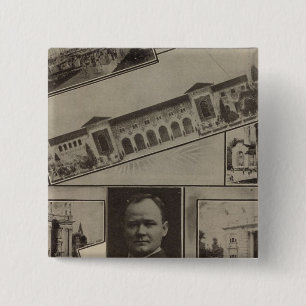 Badge Carré 5 Cm Exposition Pacifique Alaska-Yukon, Seattle, 1909