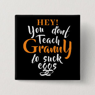Badge Carré 5 Cm Expression amusante pour le bouton Granny