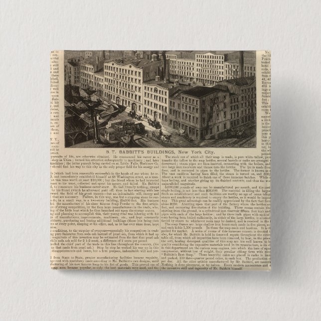 Badge Carré 5 Cm Fabrication, Entrepôts (Devant)