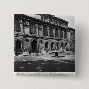 Badge Carré 5 Cm Façade de la bibliothèque