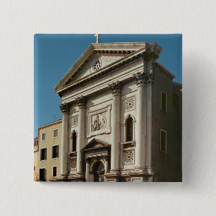 Badge Carré 5 Cm Façade de l'église du della Santa Maria