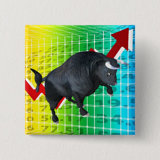 Badge Carré 5 Cm Facturation du marché Bull (Devant)