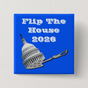 Badge Carré 5 Cm Faisons voter la Chambre en bleu 2026