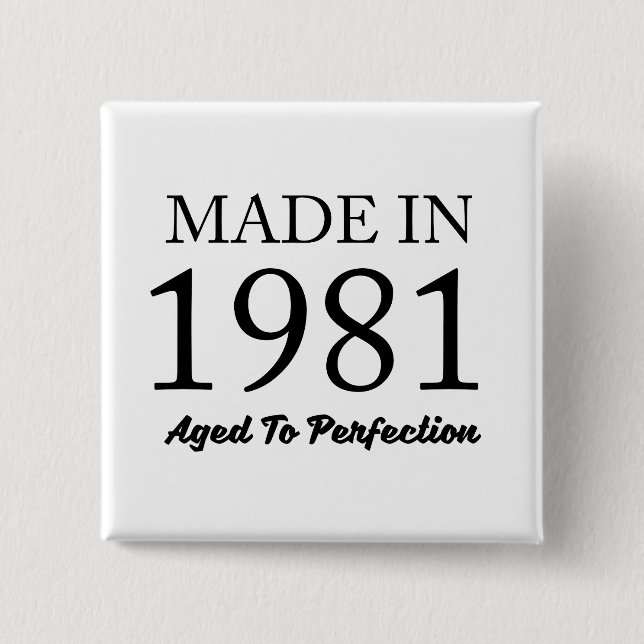 Badge Carré 5 Cm Fait en 1981 (Devant)