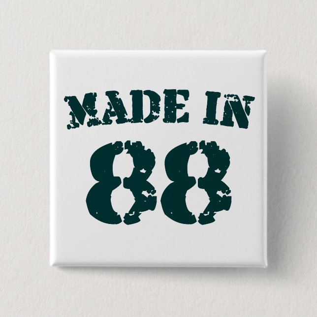 Badge Carré 5 Cm Fait En 1988 (Devant)