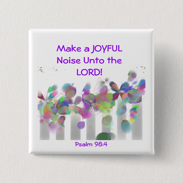 Badge Carré 5 Cm Faites les boutons joyeux d'un bruit (Devant)